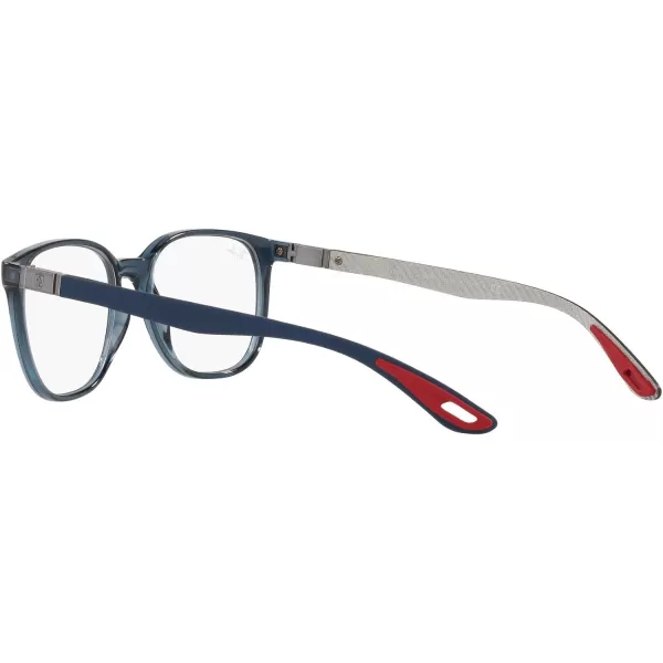 RayBan Rx8907m Scuderia Ferrari Collection Square Prescription Eyeglass FramesTransparent BlueDemo Lens