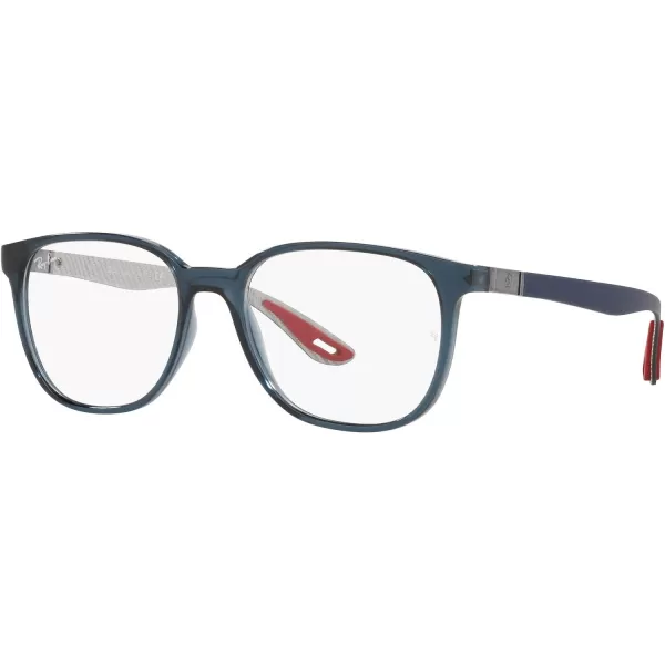 RayBan Rx8907m Scuderia Ferrari Collection Square Prescription Eyeglass FramesTransparent BlueDemo Lens
