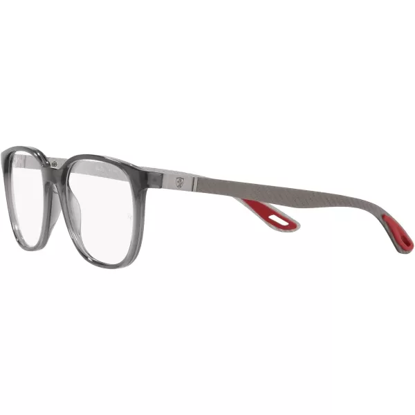 RayBan Rx8907m Scuderia Ferrari Collection Square Prescription Eyeglass FramesTransparent GreyDemo Lens