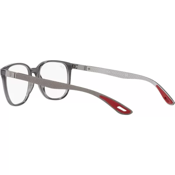 RayBan Rx8907m Scuderia Ferrari Collection Square Prescription Eyeglass FramesTransparent GreyDemo Lens