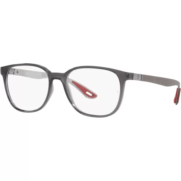 RayBan Rx8907m Scuderia Ferrari Collection Square Prescription Eyeglass FramesTransparent GreyDemo Lens