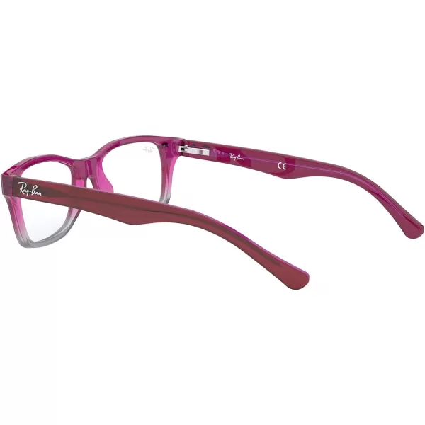 RayBan Ry1531 Square Prescription Eyeglass FramesFuchsia Gradient IridescentDemo Lens