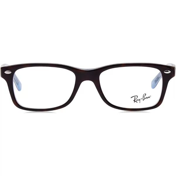 RayBan Ry1531 Square Prescription Eyeglass FramesHavana on Havana BlueDemo Lens