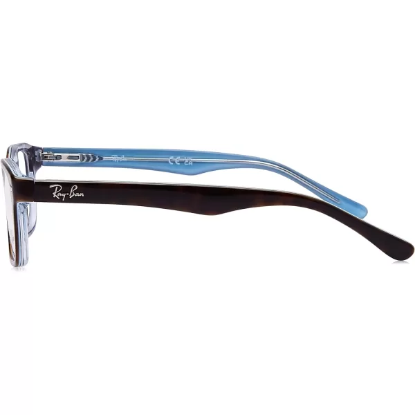 RayBan Ry1531 Square Prescription Eyeglass FramesHavana on Havana BlueDemo Lens