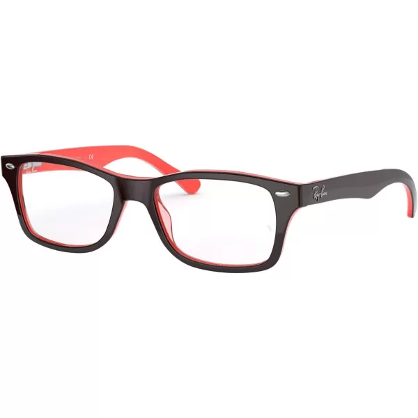 RayBan Ry1531 Square Prescription Eyeglass FramesOpal Brown on Transparent RoseDemo Lens