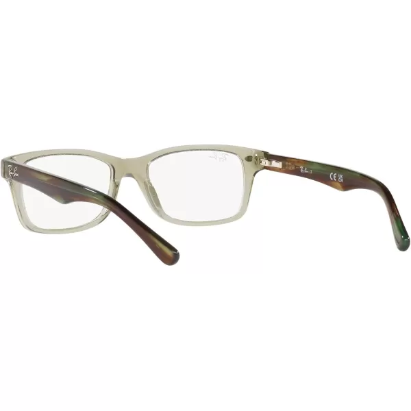 RayBan Ry1531 Square Prescription Eyeglass FramesTransparent GreenDemo Lens