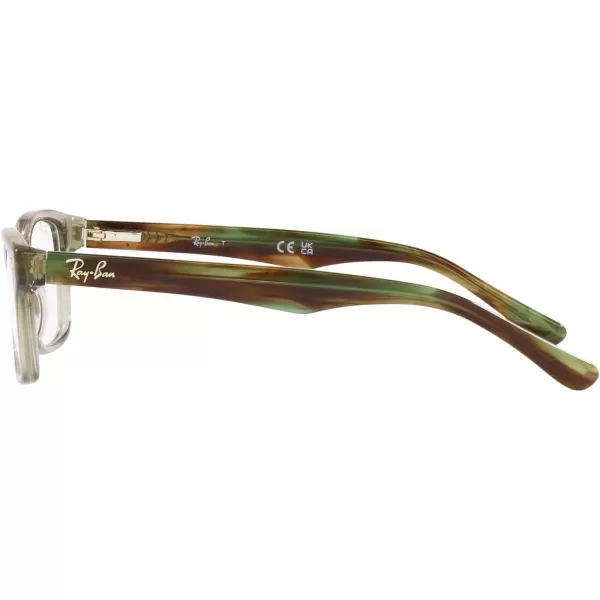 RayBan Ry1531 Square Prescription Eyeglass FramesTransparent GreenDemo Lens