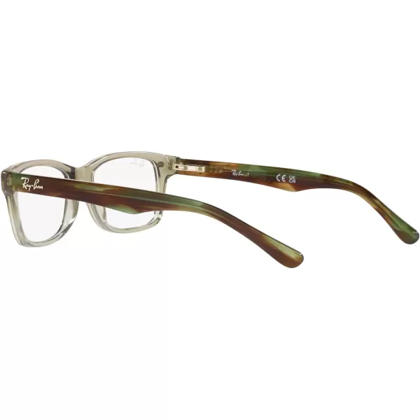 RayBan Ry1531 Square Prescription Eyeglass FramesTransparent GreenDemo Lens