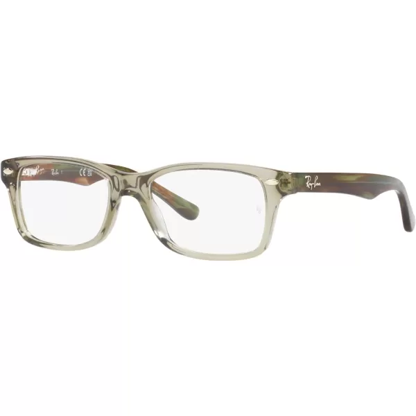 RayBan Ry1531 Square Prescription Eyeglass FramesTransparent GreenDemo Lens