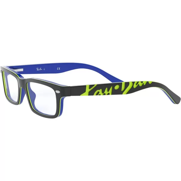 RayBan Ry1535 Rectangular Prescription Eyeglass FramesDark Grey on BlueDemo Lens