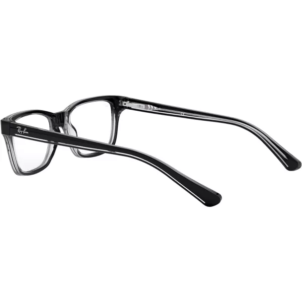 RayBan Ry1536 Square Prescription Eyeglass FramesBlack on TransparentDemo Lens