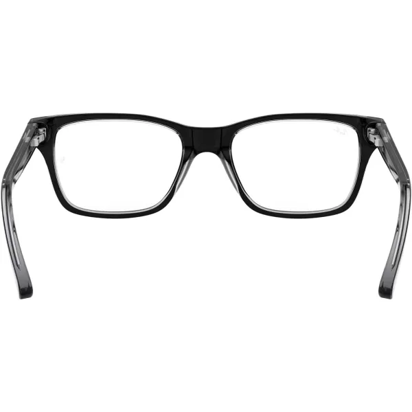 RayBan Ry1536 Square Prescription Eyeglass FramesBlack on TransparentDemo Lens