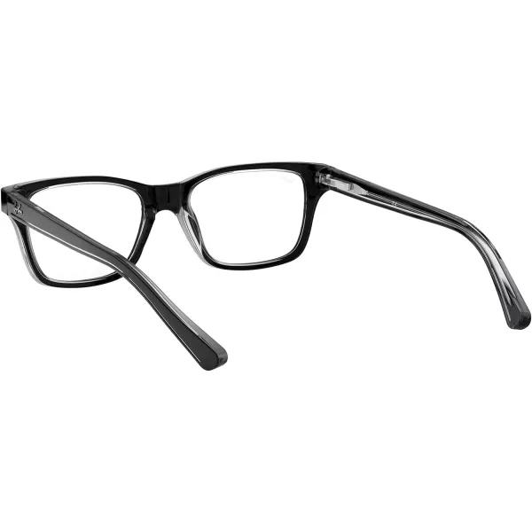 RayBan Ry1536 Square Prescription Eyeglass FramesBlack on TransparentDemo Lens