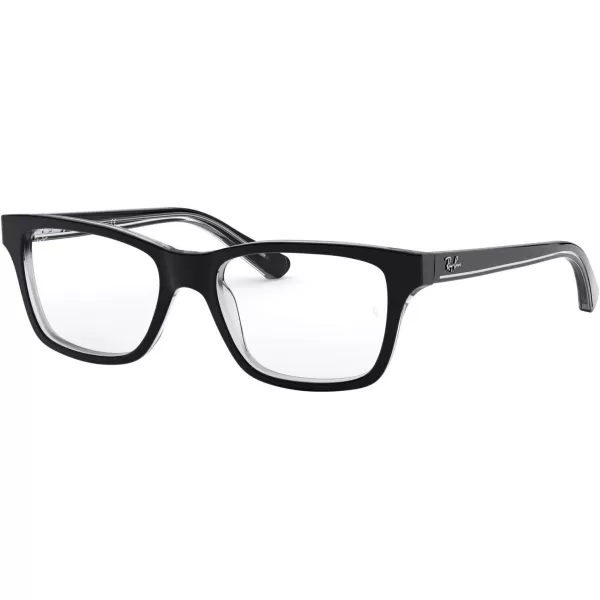 RayBan Ry1536 Square Prescription Eyeglass FramesBlack on TransparentDemo Lens