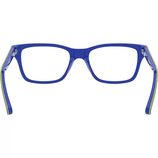 RayBan Ry1536 Square Prescription Eyeglass FramesDark Grey on BlueDemo Lens