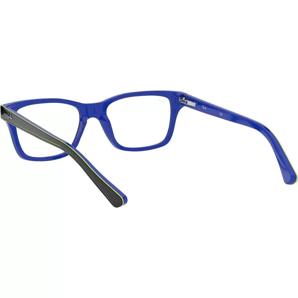 RayBan Ry1536 Square Prescription Eyeglass FramesDark Grey on BlueDemo Lens