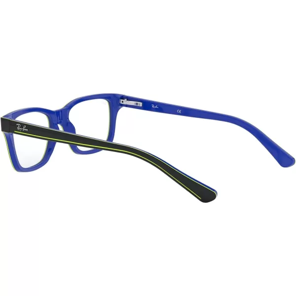 RayBan Ry1536 Square Prescription Eyeglass FramesDark Grey on BlueDemo Lens