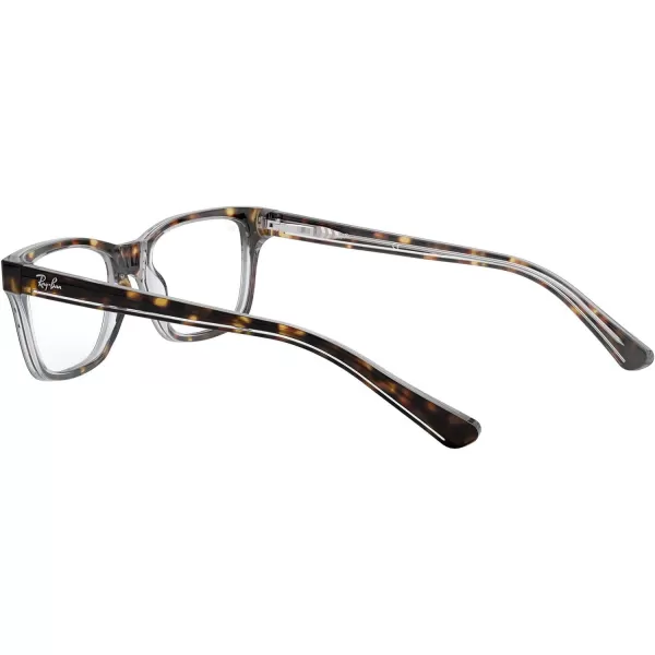 RayBan Ry1536 Square Prescription Eyeglass FramesDark Havana on TransparentDemo Lens