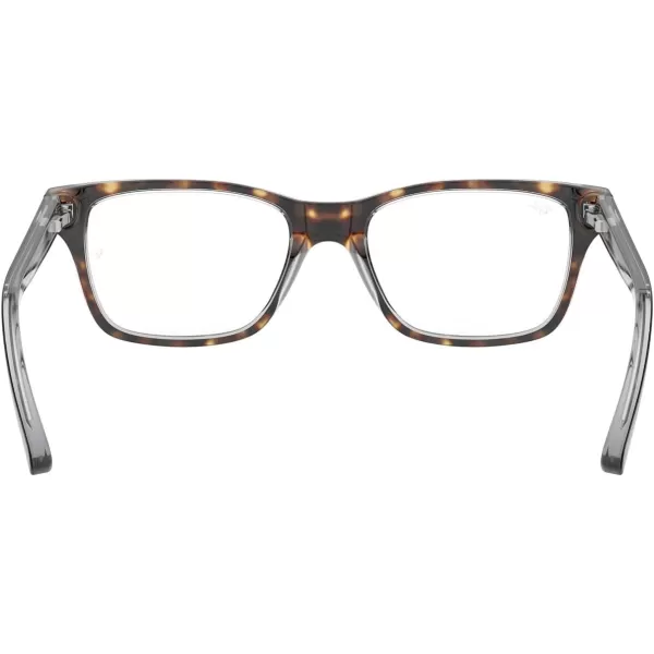 RayBan Ry1536 Square Prescription Eyeglass FramesDark Havana on TransparentDemo Lens