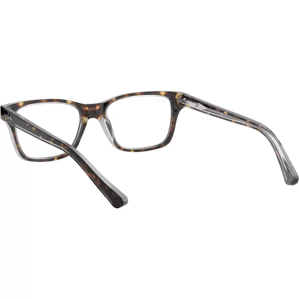 RayBan Ry1536 Square Prescription Eyeglass FramesDark Havana on TransparentDemo Lens