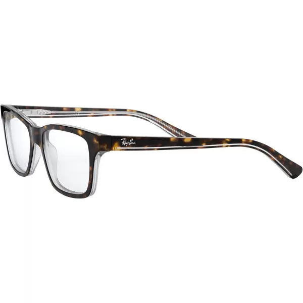 RayBan Ry1536 Square Prescription Eyeglass FramesDark Havana on TransparentDemo Lens