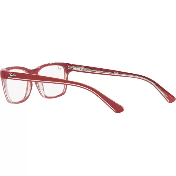 RayBan Ry1536 Square Prescription Eyeglass FramesRed on TransparentDemo Lens