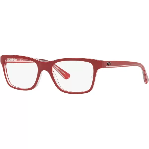 RayBan Ry1536 Square Prescription Eyeglass FramesRed on TransparentDemo Lens