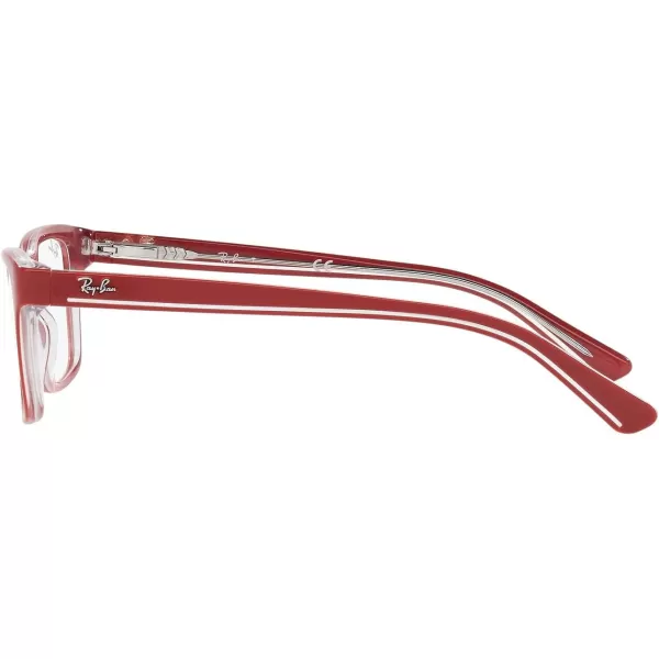 RayBan Ry1536 Square Prescription Eyeglass FramesRed on TransparentDemo Lens