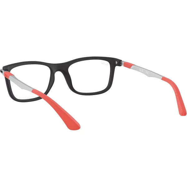 RayBan Ry1549 Square Prescription Eyeglass FramesMatte Black on RedDemo Lens