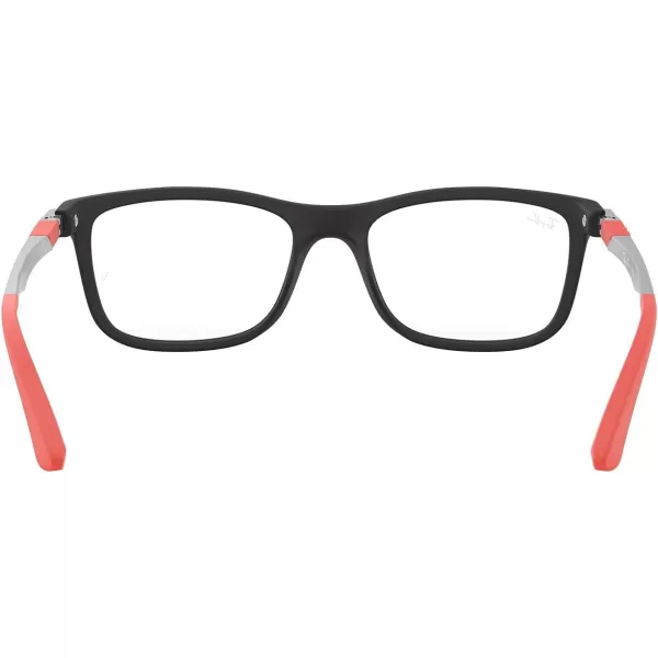 RayBan Ry1549 Square Prescription Eyeglass FramesMatte Black on RedDemo Lens