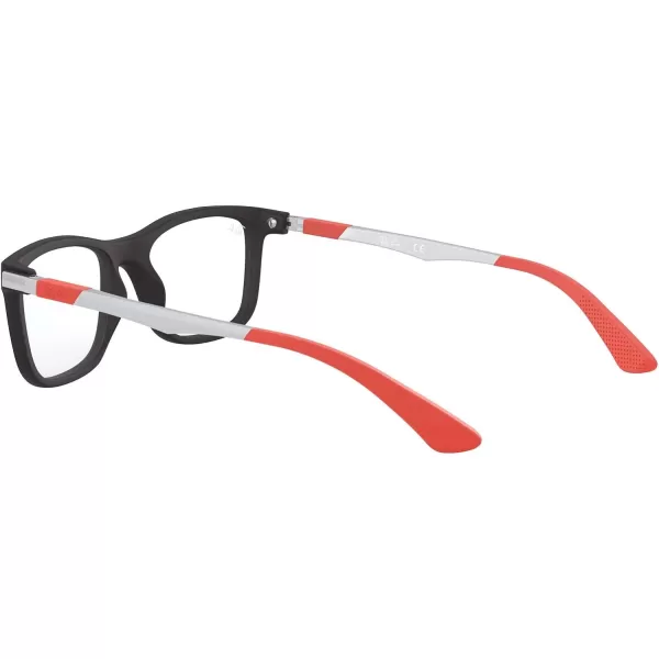 RayBan Ry1549 Square Prescription Eyeglass FramesMatte Black on RedDemo Lens