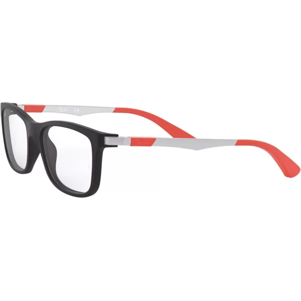 RayBan Ry1549 Square Prescription Eyeglass FramesMatte Black on RedDemo Lens