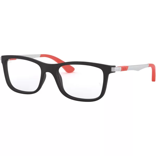 RayBan Ry1549 Square Prescription Eyeglass FramesMatte Black on RedDemo Lens