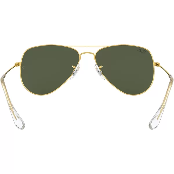 RayBan Small Aviator Sunglasses in Arista Gold Crystal Green RB3044 L0207 52GoldG15 Green