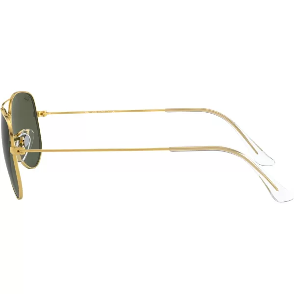 RayBan Small Aviator Sunglasses in Arista Gold Crystal Green RB3044 L0207 52GoldG15 Green