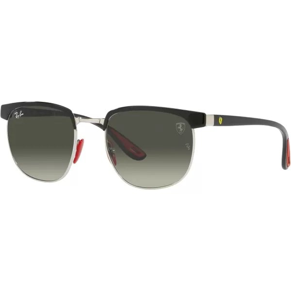 RayBan Unisex Sunglasses Black Frame Light GreenSilver Lenses 53MMBlack on SilverGrey Gradient