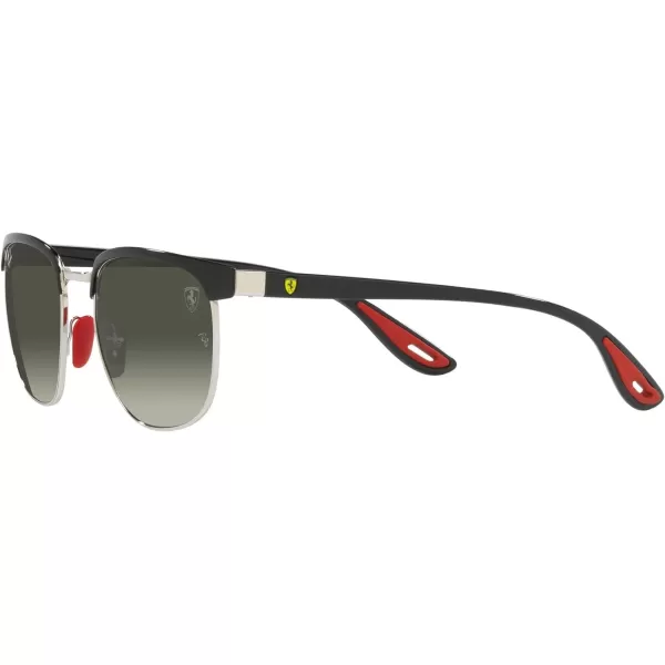 RayBan Unisex Sunglasses Black Frame Light GreenSilver Lenses 53MMBlack on SilverGrey Gradient