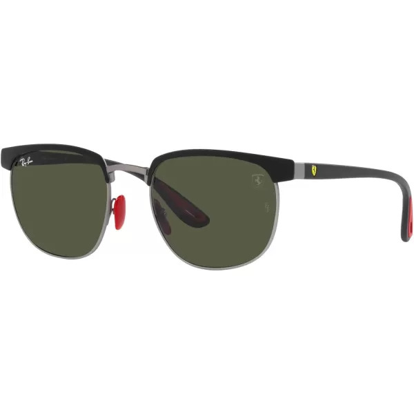 RayBan Unisex Sunglasses Black Frame Light GreenSilver Lenses 53MMMatte Black on Matte GunmetalGreen