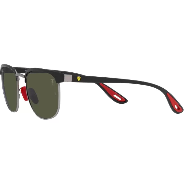 RayBan Unisex Sunglasses Black Frame Light GreenSilver Lenses 53MMMatte Black on Matte GunmetalGreen