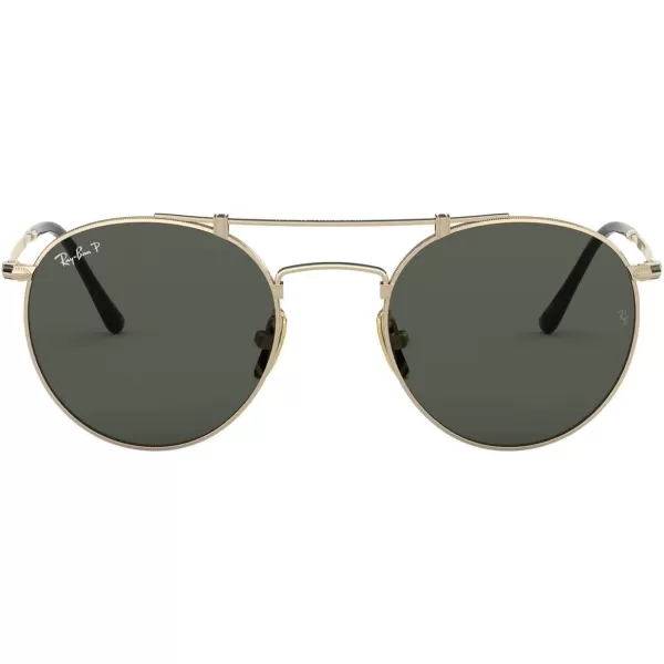 RayBan Unisex Sunglasses Gold Frame Polarized Green Classic G15 Lenses 50MMGold DemiglossPolarized G15 Green