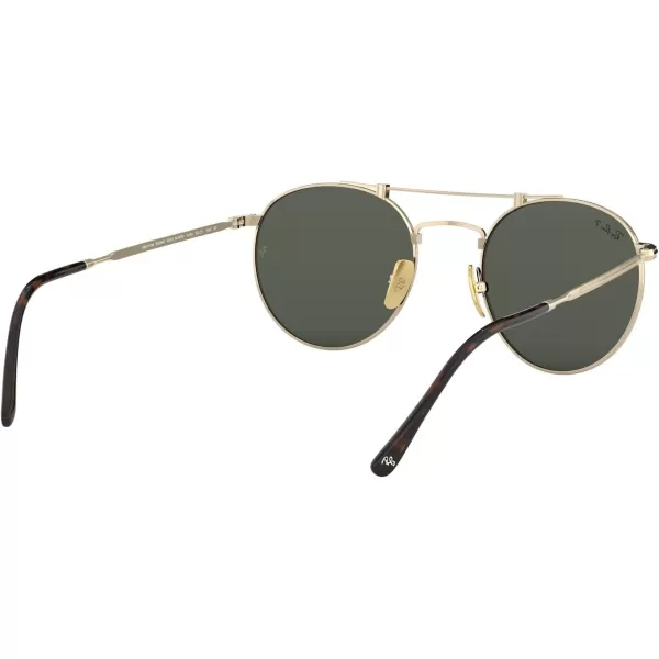 RayBan Unisex Sunglasses Gold Frame Polarized Green Classic G15 Lenses 50MMGold DemiglossPolarized G15 Green