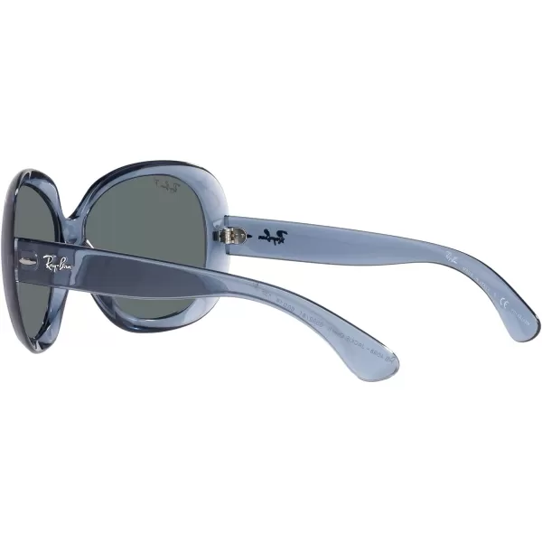 RayBan Womens RB4098 Jackie Ohh Ii Butterfly SunglassesTransparent BlueDark Grey Polarized