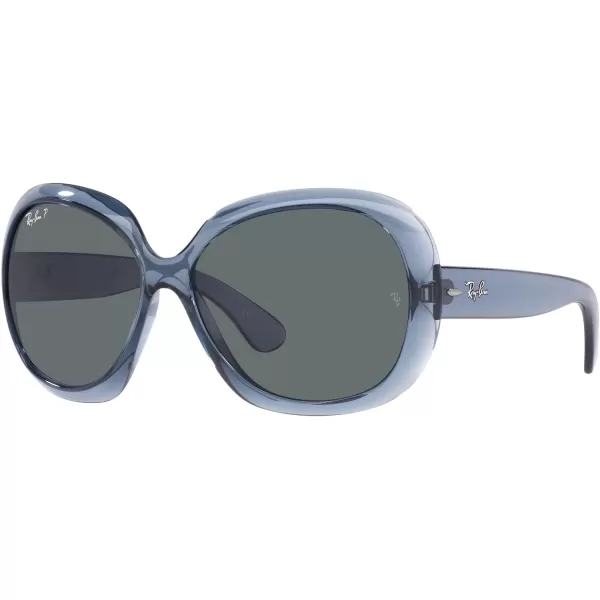 RayBan Womens RB4098 Jackie Ohh Ii Butterfly SunglassesTransparent BlueDark Grey Polarized