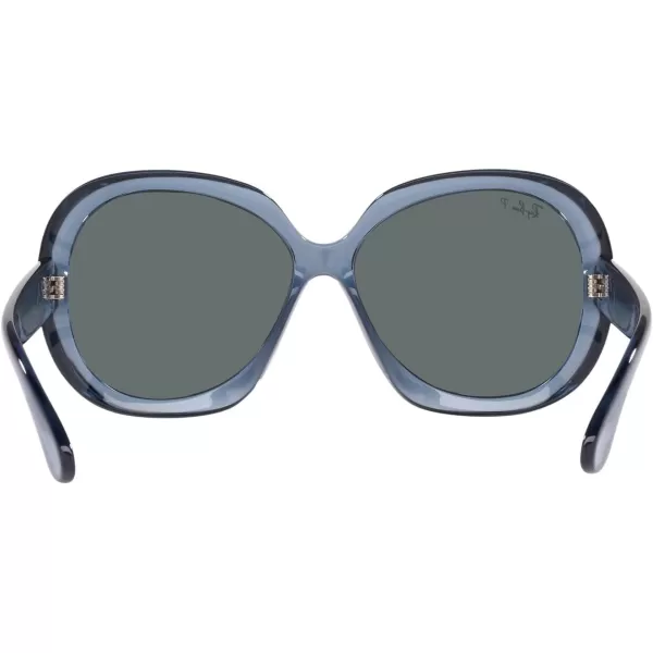 RayBan Womens RB4098 Jackie Ohh Ii Butterfly SunglassesTransparent BlueDark Grey Polarized