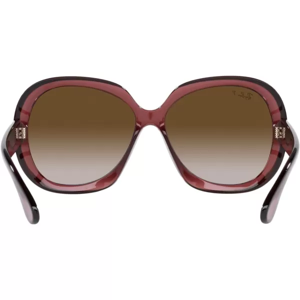 RayBan Womens RB4098 Jackie Ohh Ii Butterfly SunglassesTransparent Dark BrownGrey Gradient Brown Polarized