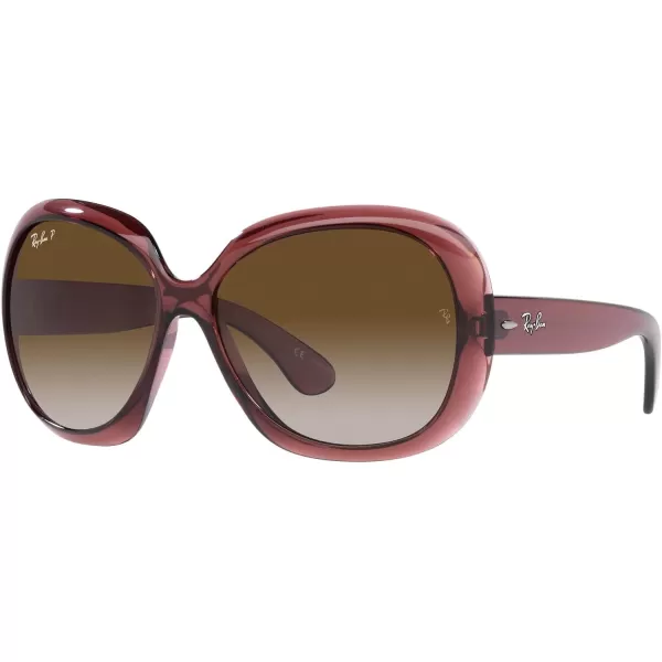 RayBan Womens RB4098 Jackie Ohh Ii Butterfly SunglassesTransparent Dark BrownGrey Gradient Brown Polarized