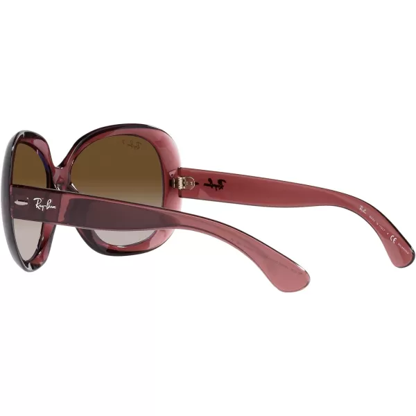 RayBan Womens RB4098 Jackie Ohh Ii Butterfly SunglassesTransparent Dark BrownGrey Gradient Brown Polarized