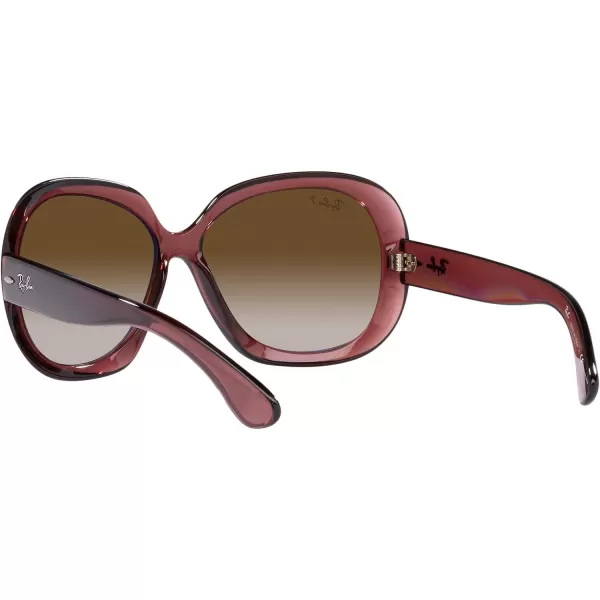 RayBan Womens RB4098 Jackie Ohh Ii Butterfly SunglassesTransparent Dark BrownGrey Gradient Brown Polarized