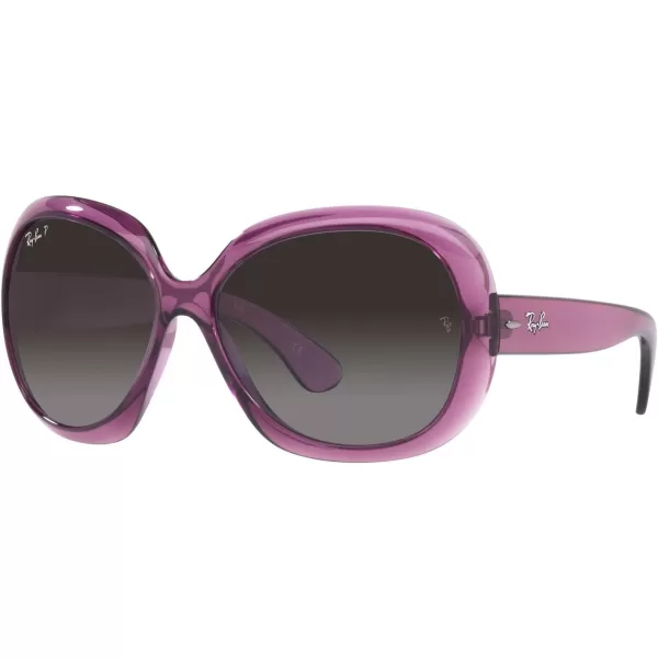 RayBan Womens RB4098 Jackie Ohh Ii Butterfly SunglassesTransparent VioletGrey Gradient Polarized