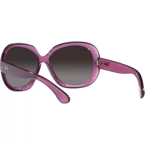 RayBan Womens RB4098 Jackie Ohh Ii Butterfly SunglassesTransparent VioletGrey Gradient Polarized